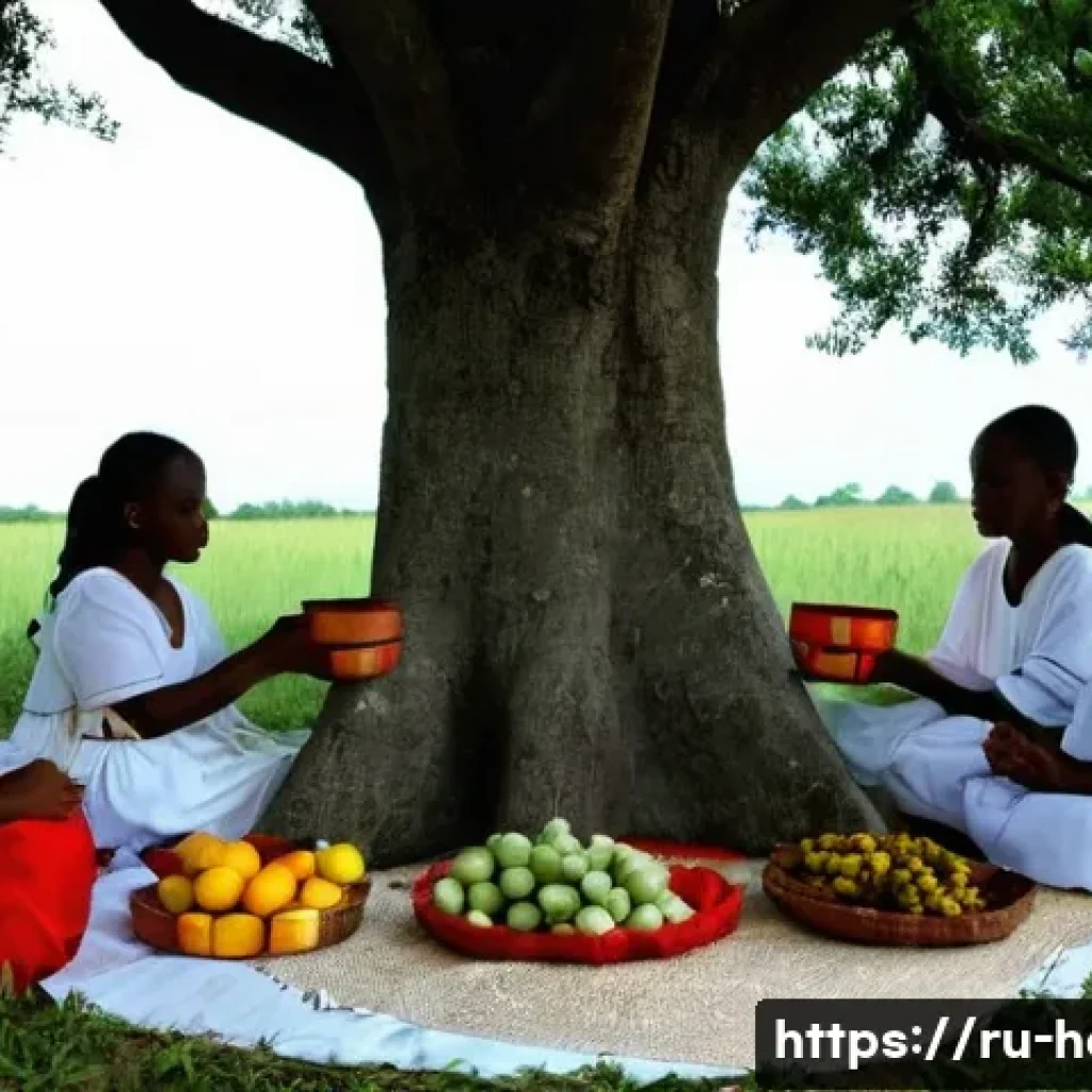 아이티와 카리브해 주변국과의 문화 차이 - **Prompt:** A serene and culturally rich Haitian Vodou ceremony. A group of Haitian adults and teena...