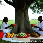 아이티와 카리브해 주변국과의 문화 차이 - **Prompt:** A serene and culturally rich Haitian Vodou ceremony. A group of Haitian adults and teena...